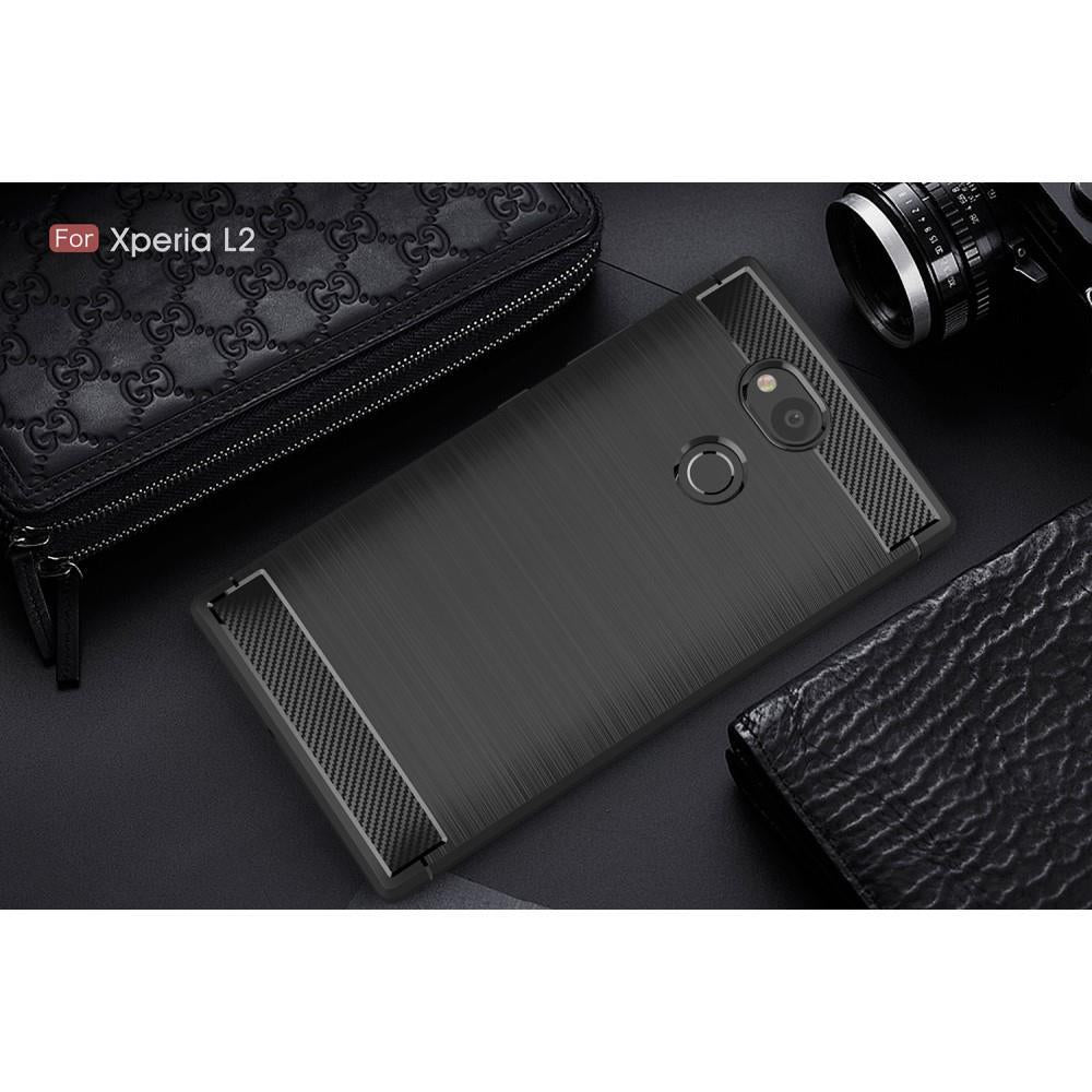 TPU Case für Sony Xperia L2 Carbon Skin Brushed