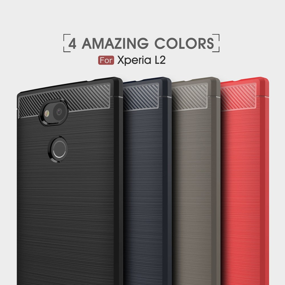 TPU Case für Sony Xperia L2 Carbon Skin Brushed