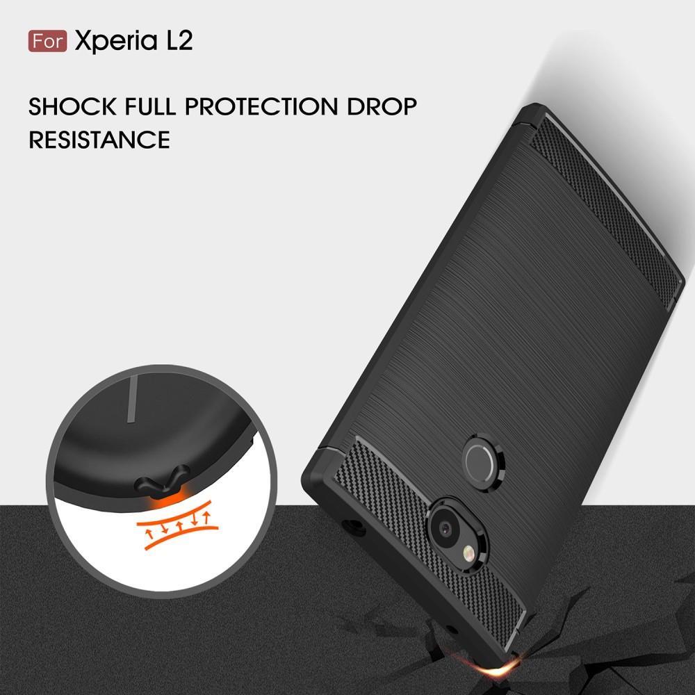 TPU Case für Sony Xperia L2 Carbon Skin Brushed