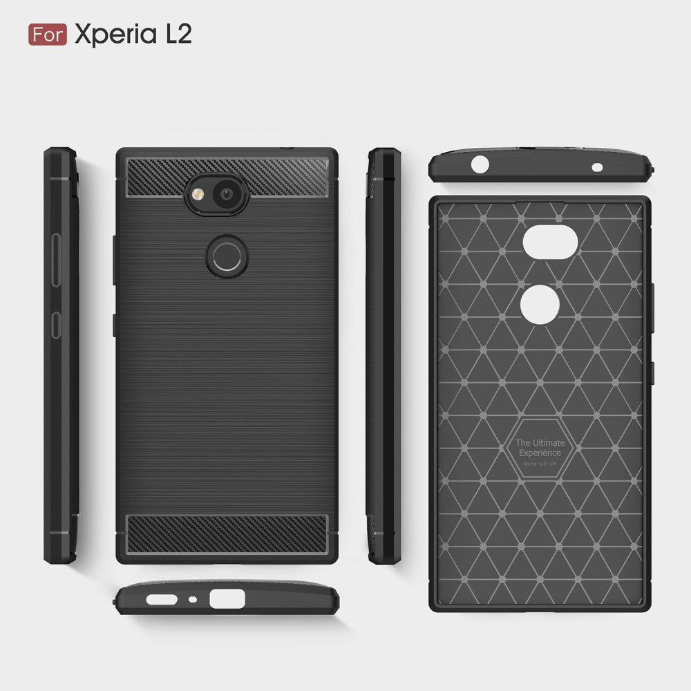 TPU Case für Sony Xperia L2 Carbon Skin Brushed