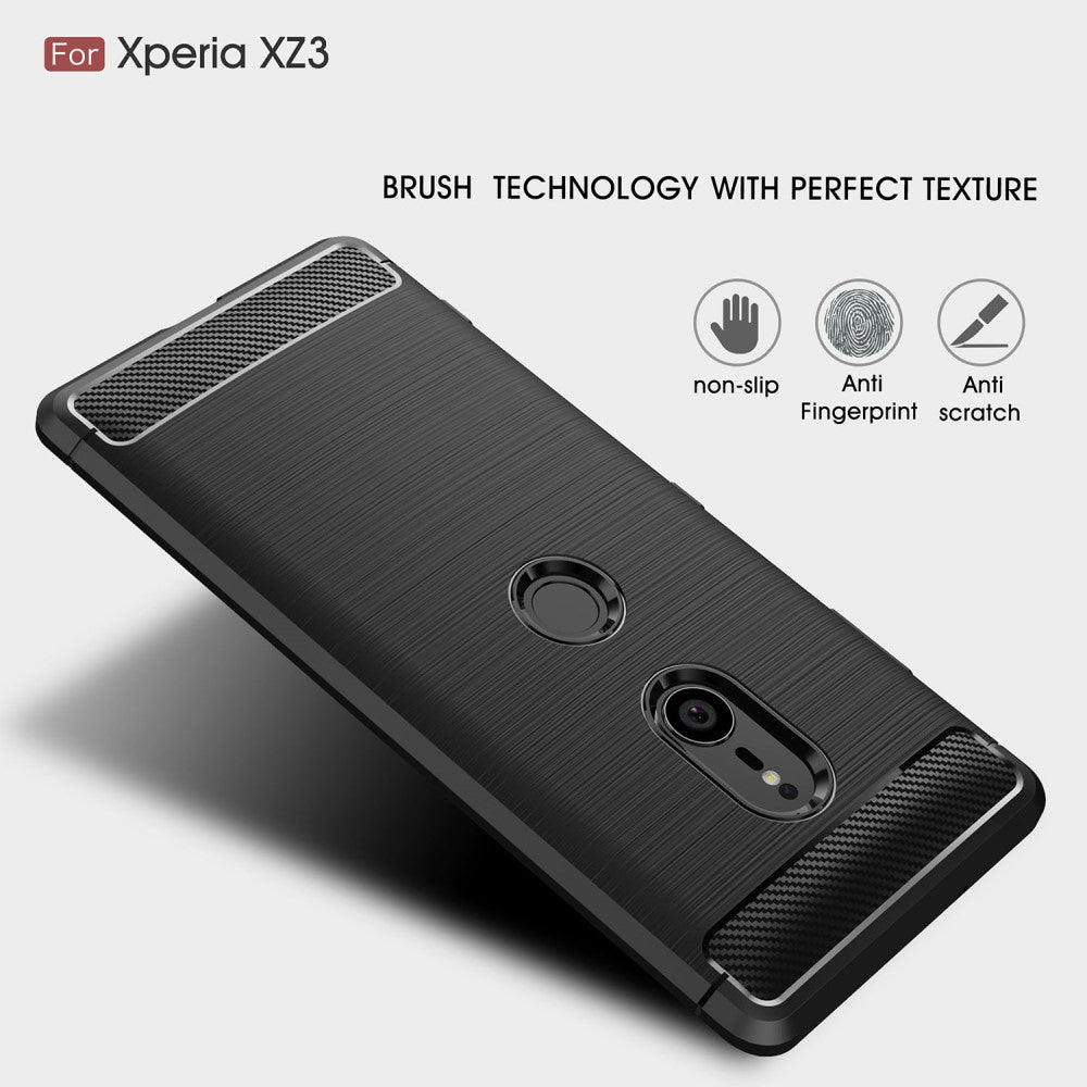TPU Case für Sony Xperia XZ3 Carbon Skin Brushed