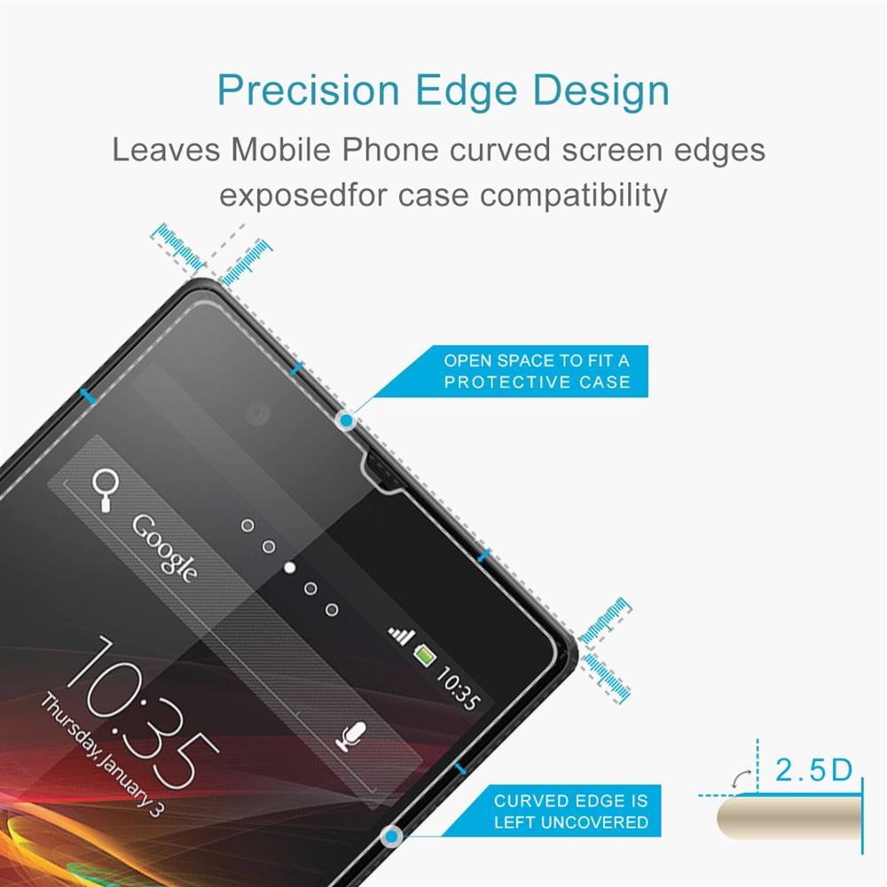 Schutzglas Schutzfolie Hartglas 9H 0,26mmTempered Glass für Sony Xperia Z L36h
