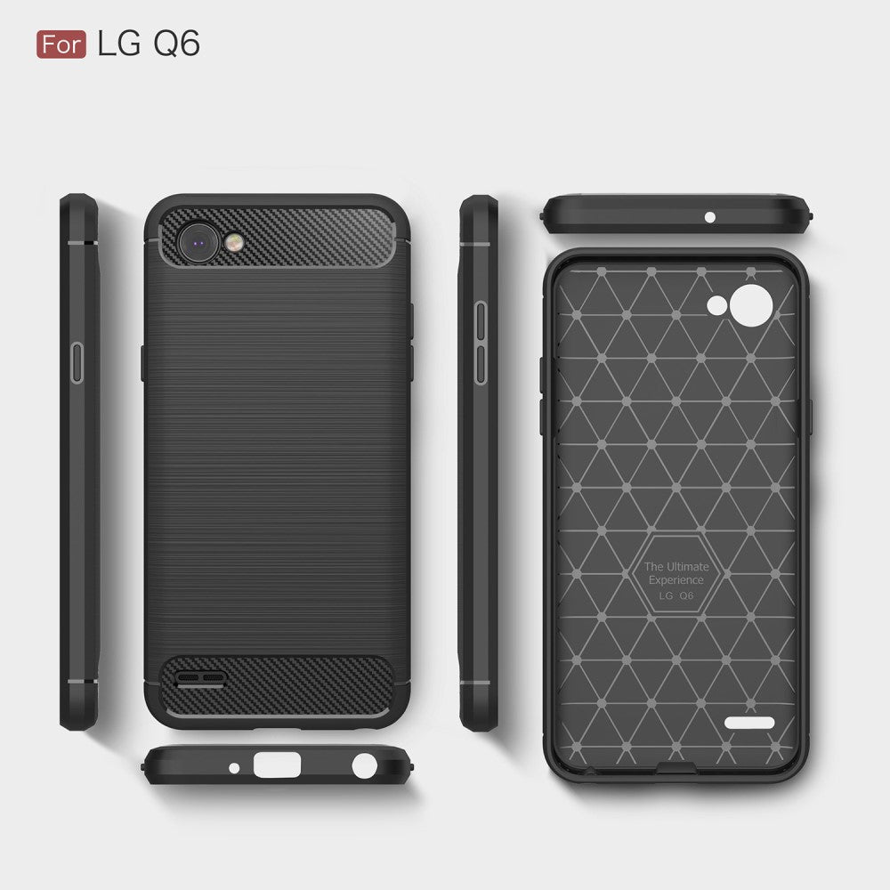 TPU Case für LG Q6 Carbon Skin Brushed