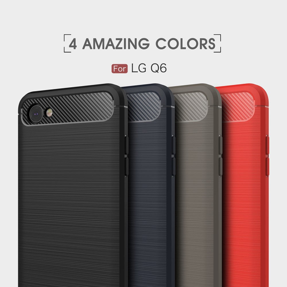 TPU Case für LG Q6 Carbon Skin Brushed