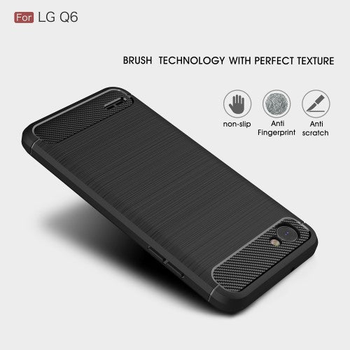 TPU Case für LG Q6 Carbon Skin Brushed