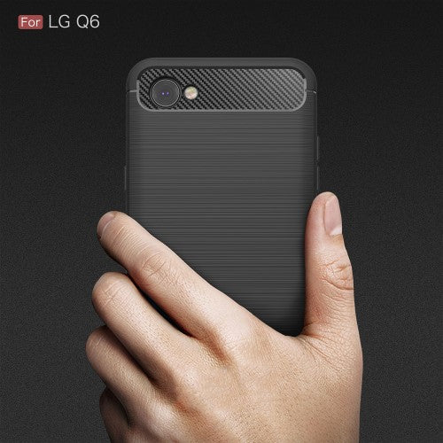 TPU Case für LG Q6 Carbon Skin Brushed