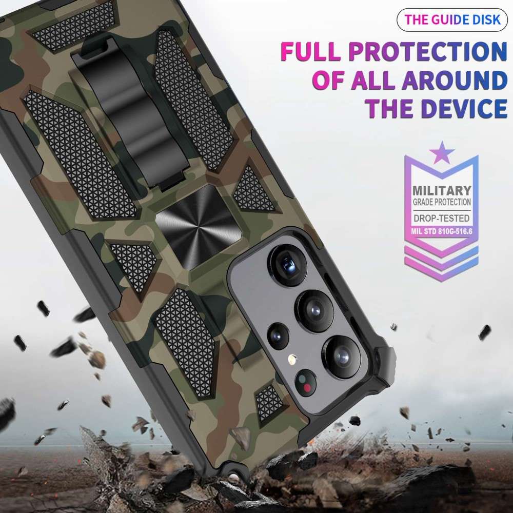 Outdoor Hülle für Samsung Galaxy S23 ULTRA Camouflage Shockproof PC Schutzcover