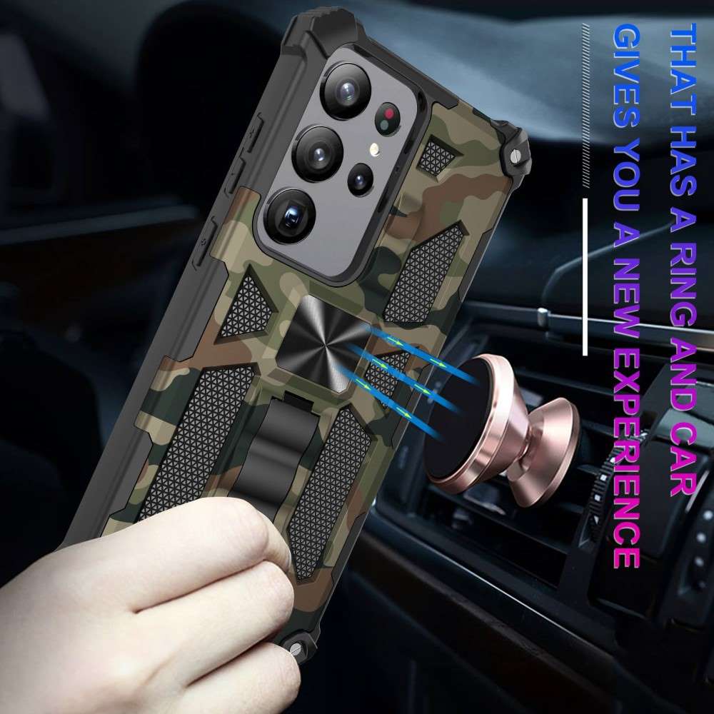 Outdoor Hülle für Samsung Galaxy S23 ULTRA Camouflage Shockproof PC Schutzcover