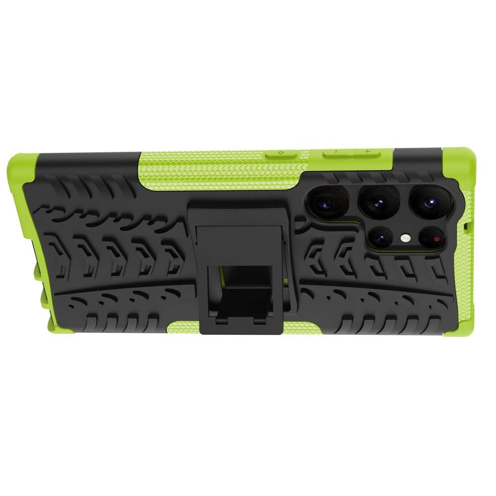 Outdoor Hülle für Samsung Galaxy S23 ULTRA Tire Rutschfest Stand PC TPU Case
