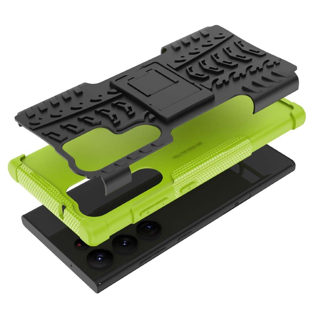 Outdoor Hülle für Samsung Galaxy S23 ULTRA Tire Rutschfest Stand PC TPU Case