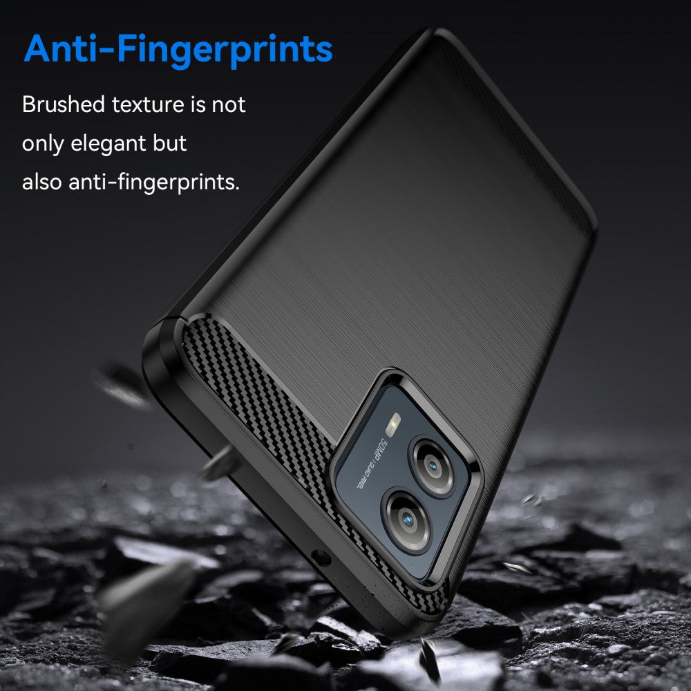 TPU Hülle für Motorola Moto G53 Carbon Fiber Skin Brushed Schutzcover Soft Case