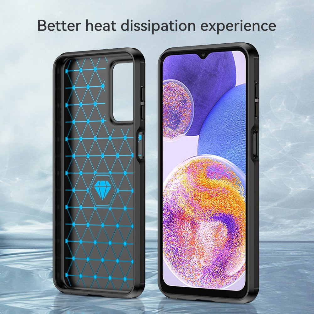 TPU Hülle für Samsung Galaxy A23 Carbon Fiber Skin Brushed Schutzcover Soft Case