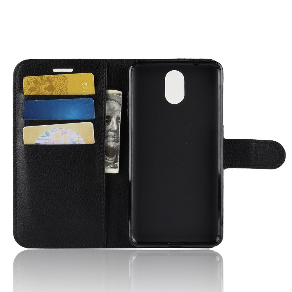 Wallet Case für Nokia 3.1 (2018) Litchi Grain Magnet Innenfach