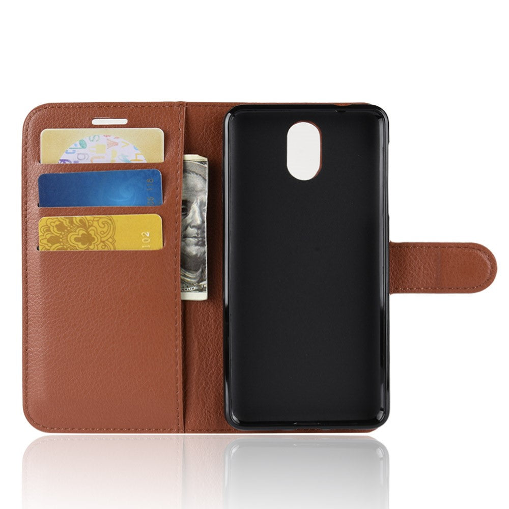 Wallet Case für Nokia 3.1 (2018) Litchi Grain Magnet Innenfach