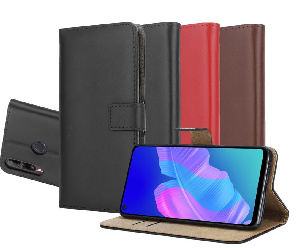 Wallet Case für Huawei P40 LITE E Genuine Split Echt Leder Handy Tasche