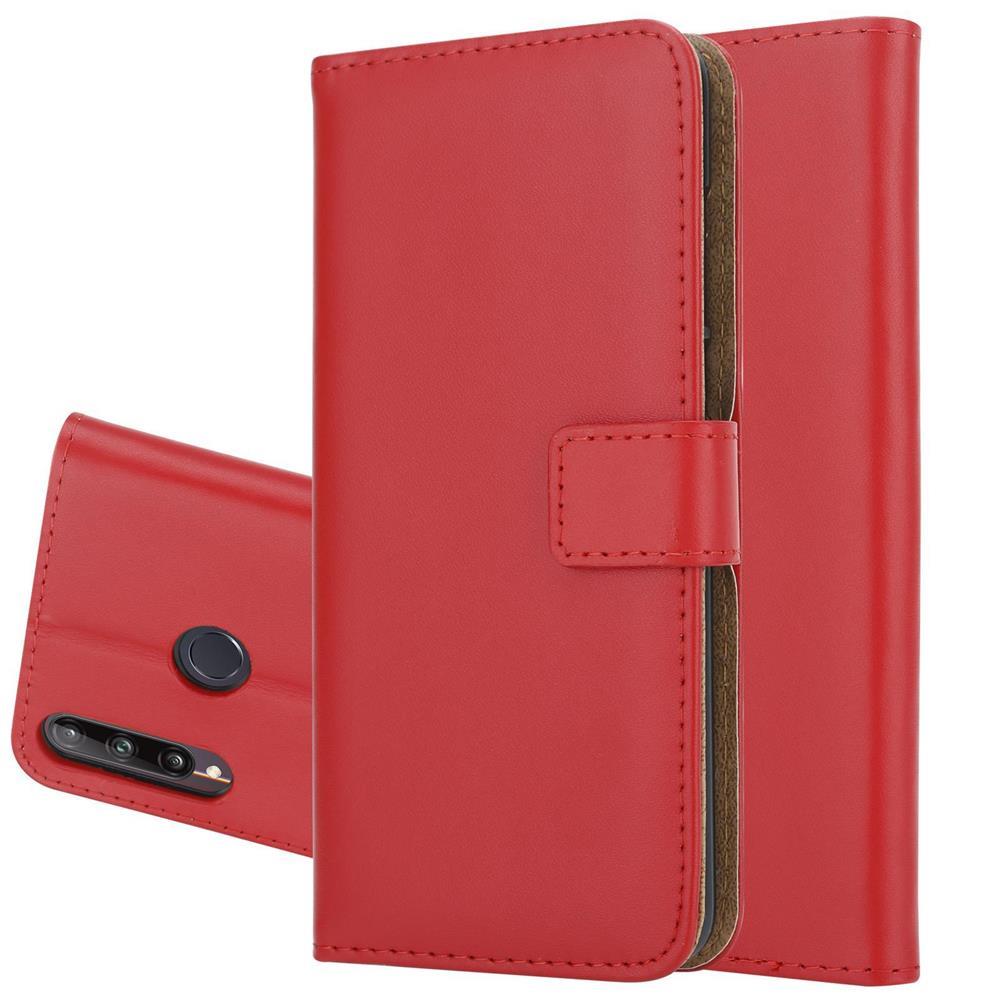 Wallet Case für Huawei P40 LITE E Genuine Split Echt Leder Handy Tasche