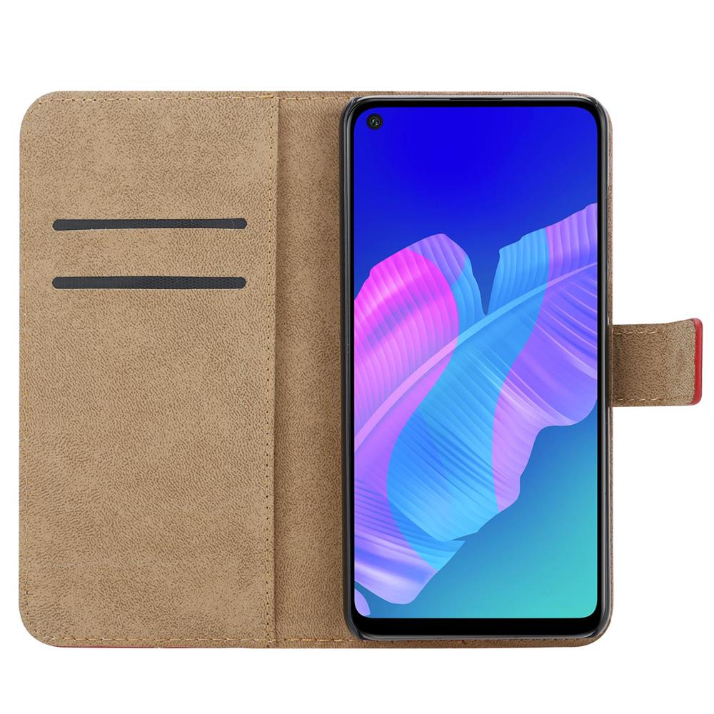 Wallet Case für Huawei P40 LITE E Genuine Split Echt Leder Handy Tasche