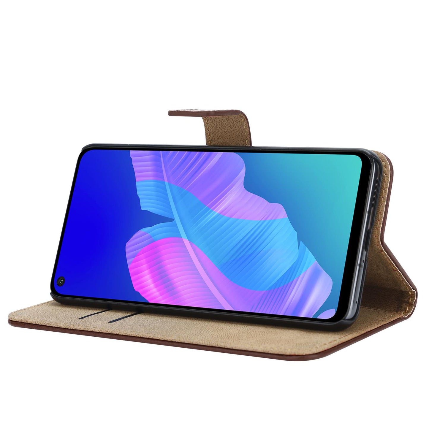 Wallet Case für Huawei P40 LITE E Genuine Split Echt Leder Handy Tasche