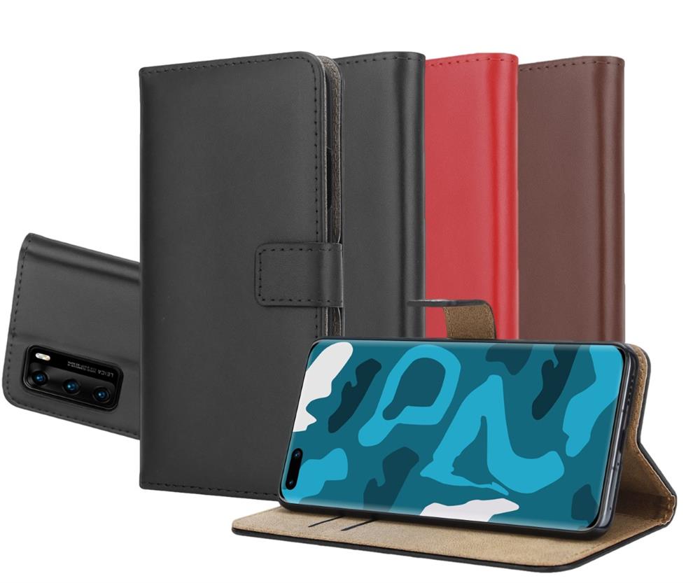 Wallet Case für Huawei P40 Genuine Split Echt Leder Handy Tasche