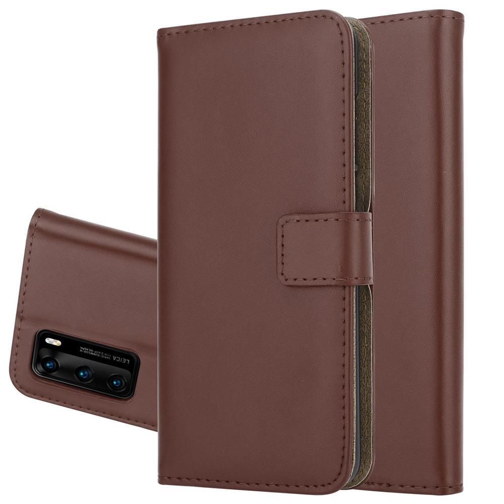 Wallet Case für Huawei P40 Genuine Split Echt Leder Handy Tasche
