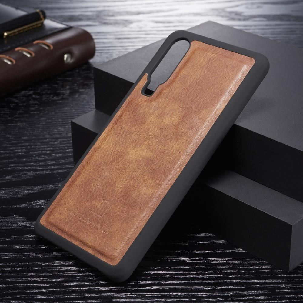 DG.MING Wallet Case für Huawei P30 Echt Leder Handy Tasche 2in1 Hülle Klapp Etui