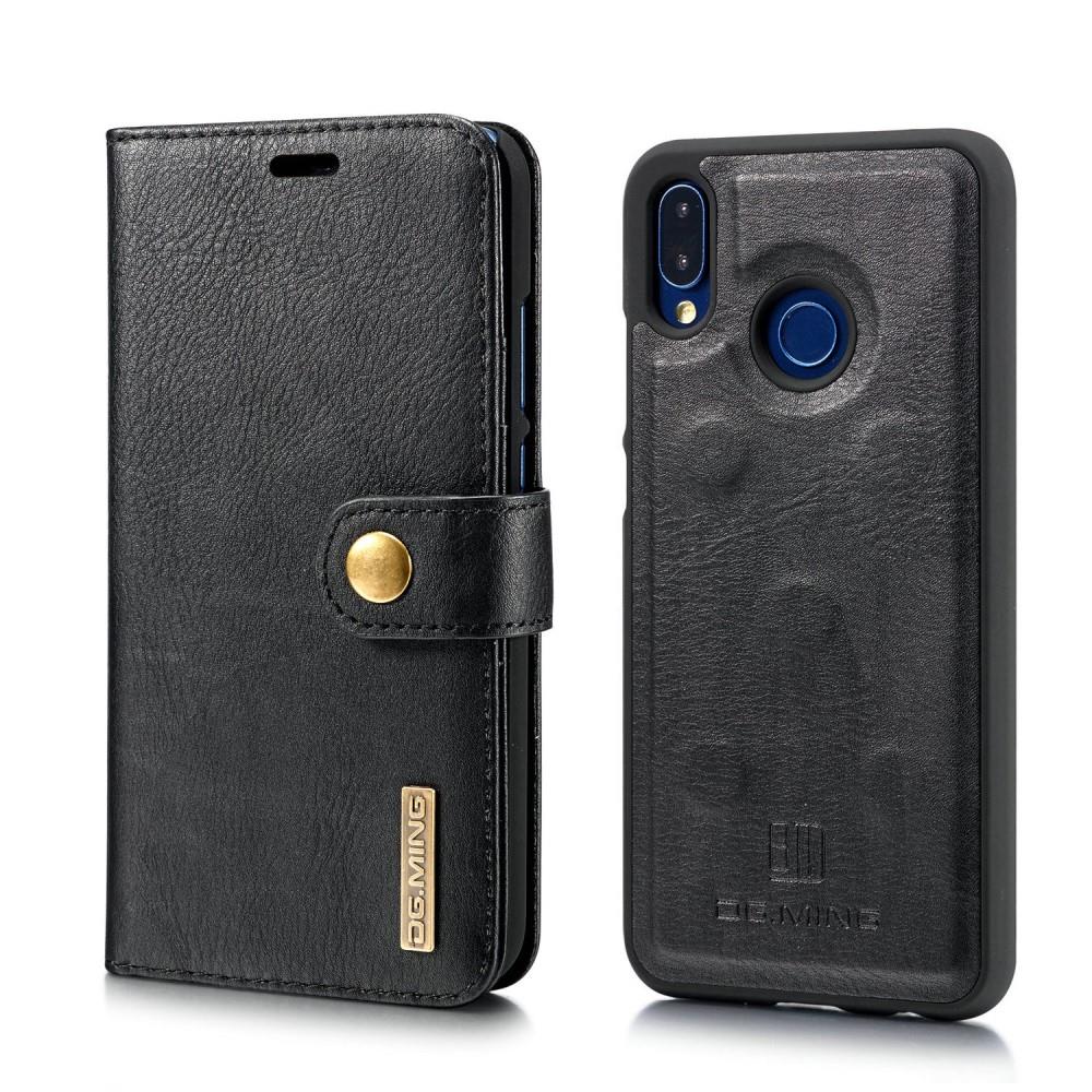 DG.MING Wallet Case für Huawei P20 LITE Echt Leder Handy Tasche 2in1 Hülle Etui