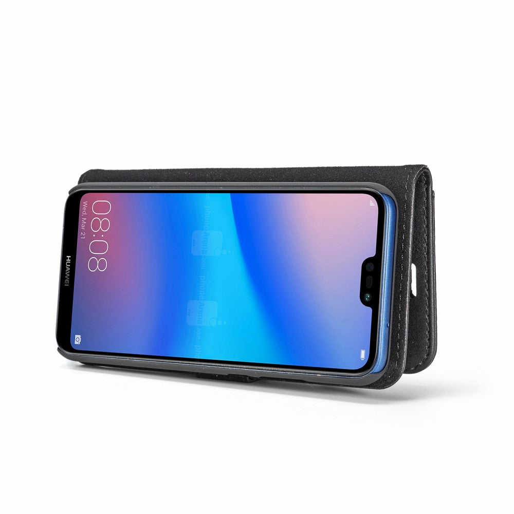 DG.MING Wallet Case für Huawei P20 LITE Echt Leder Handy Tasche 2in1 Hülle Etui