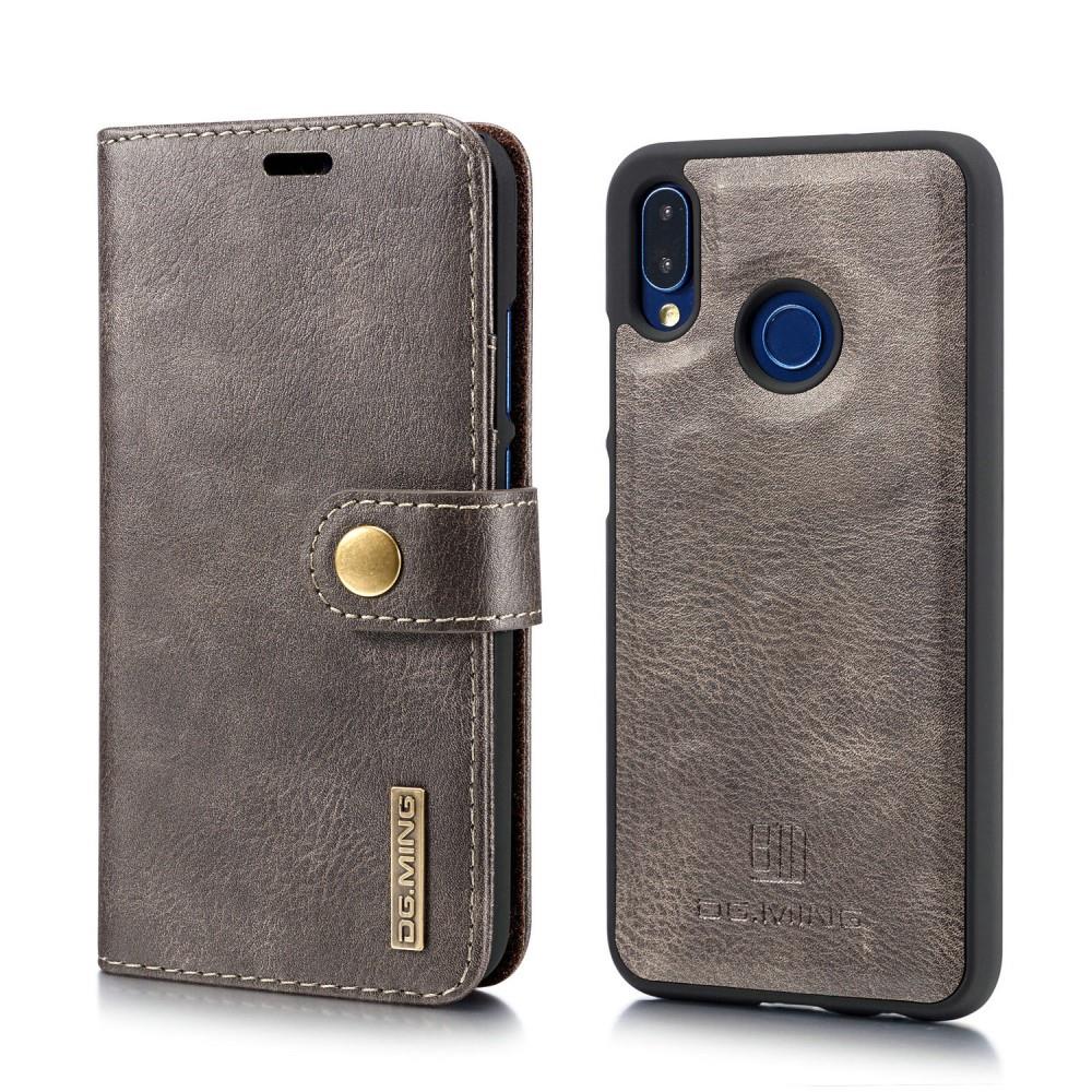 DG.MING Wallet Case für Huawei P20 LITE Echt Leder Handy Tasche 2in1 Hülle Etui