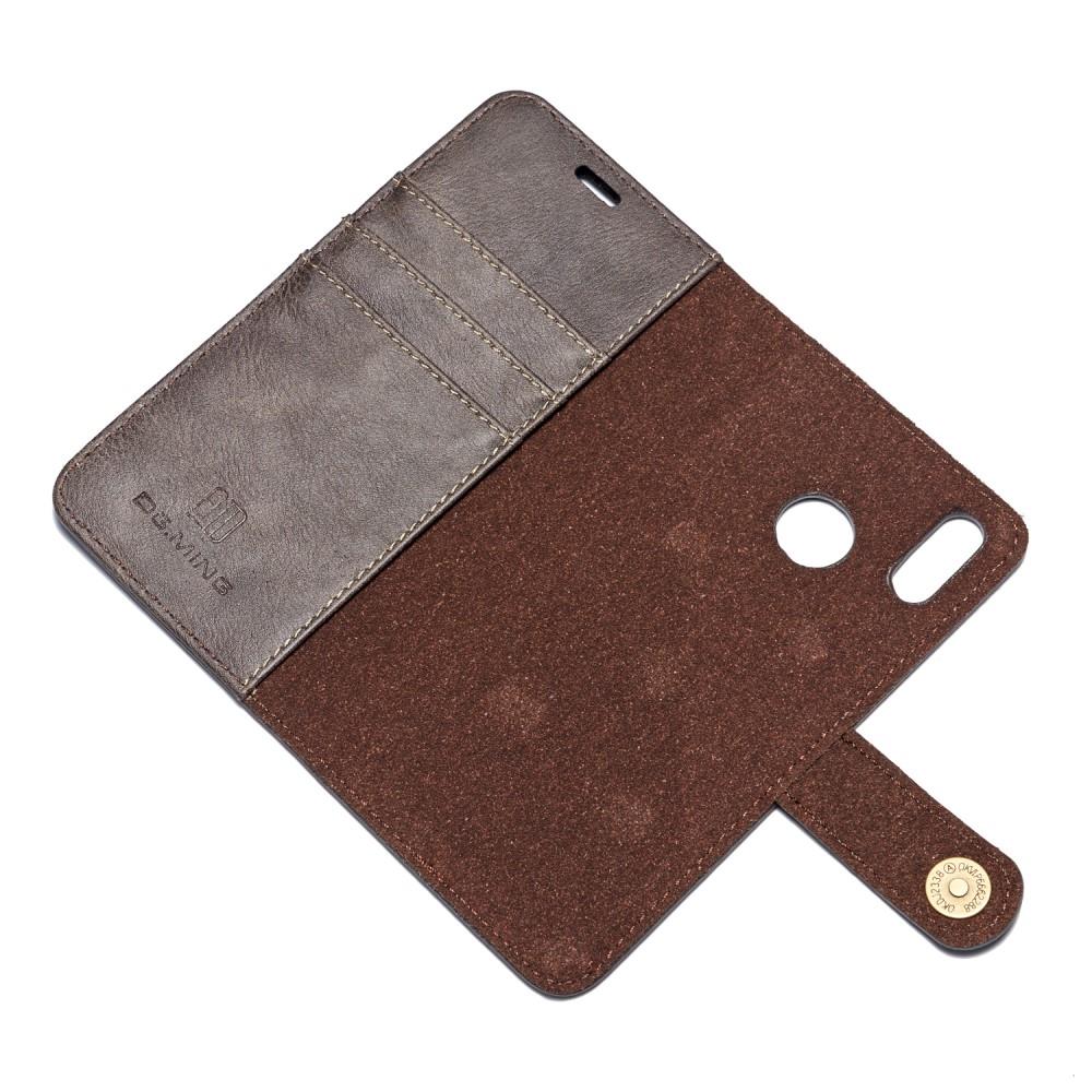 DG.MING Wallet Case für Huawei P20 LITE Echt Leder Handy Tasche 2in1 Hülle Etui