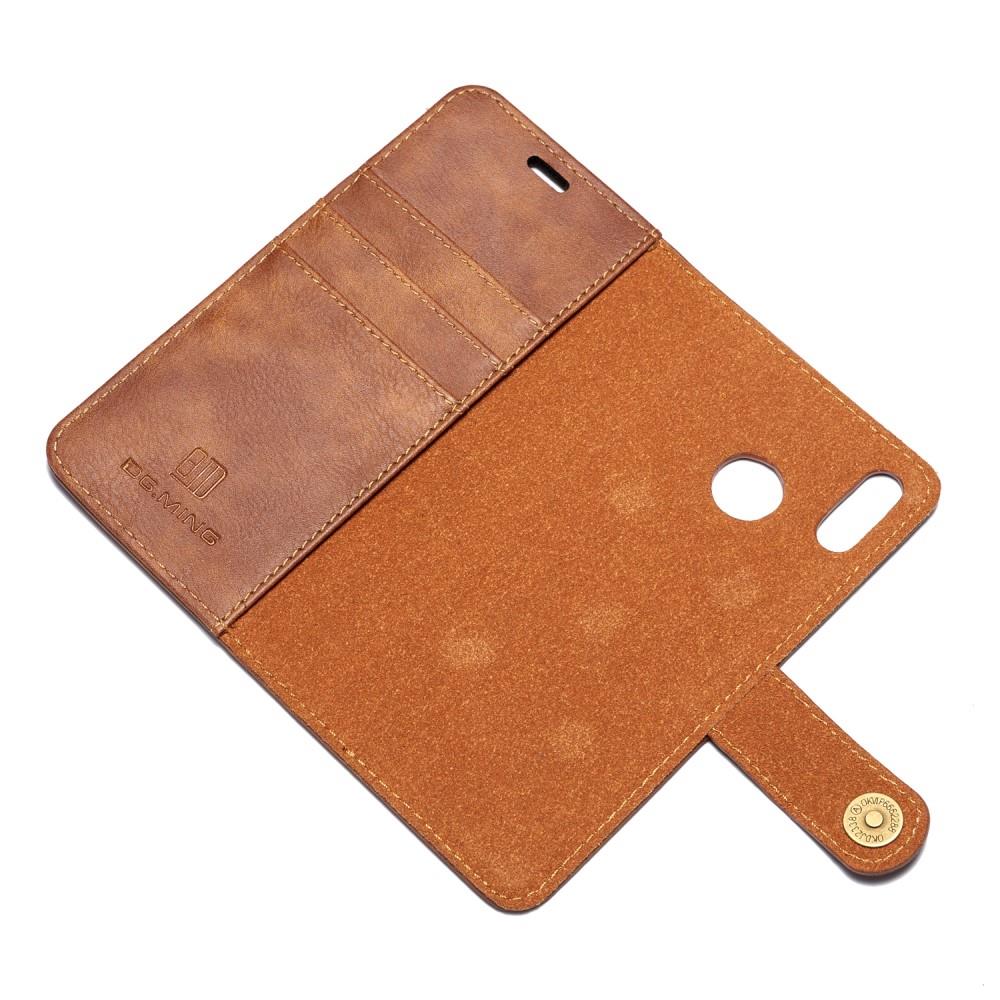 DG.MING Wallet Case für Huawei P20 LITE Echt Leder Handy Tasche 2in1 Hülle Etui
