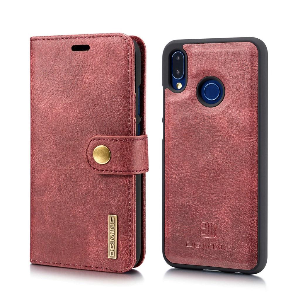 DG.MING Wallet Case für Huawei P20 LITE Echt Leder Handy Tasche 2in1 Hülle Etui
