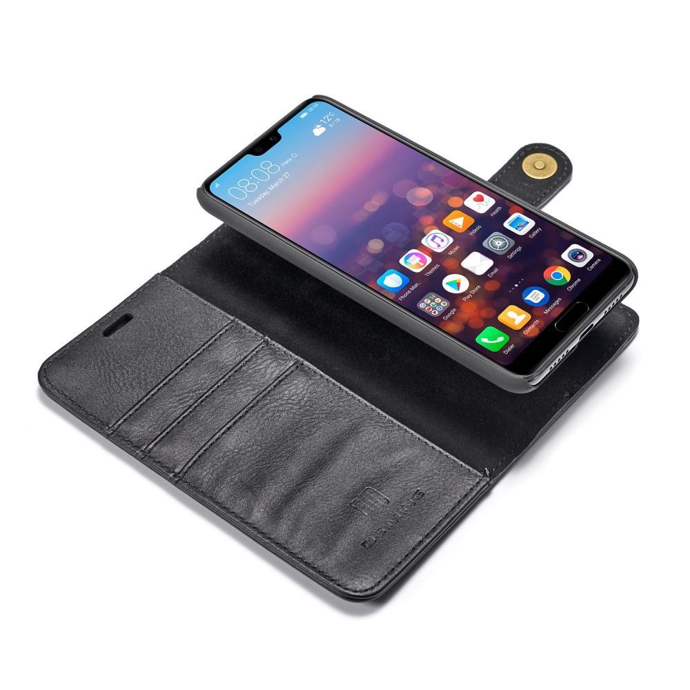 DG.MING Wallet Case für Huawei P20 Echt Leder Handy Tasche 2in1 Hülle Klapp Etui