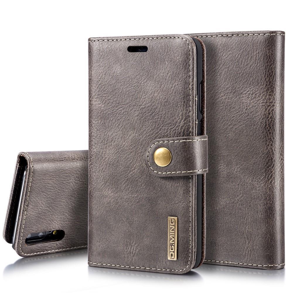 DG.MING Wallet Case für Huawei P20 Echt Leder Handy Tasche 2in1 Hülle Klapp Etui