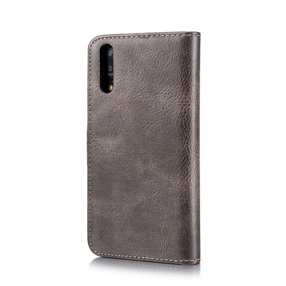 DG.MING Wallet Case für Huawei P20 Echt Leder Handy Tasche 2in1 Hülle Klapp Etui