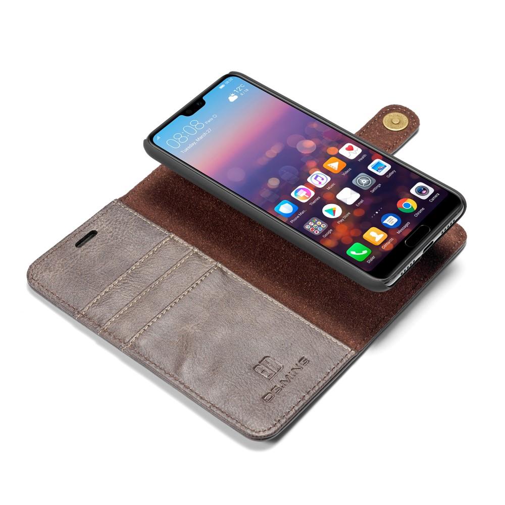 DG.MING Wallet Case für Huawei P20 Echt Leder Handy Tasche 2in1 Hülle Klapp Etui
