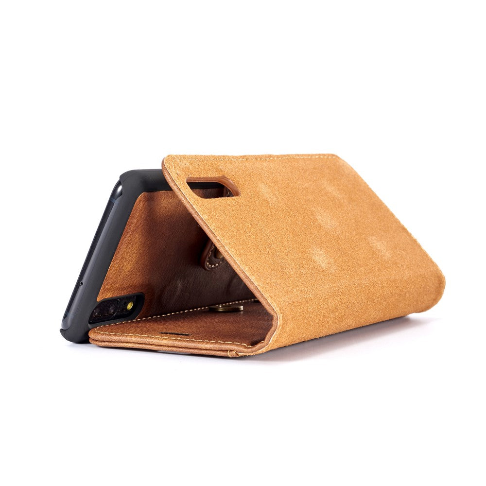 DG.MING Wallet Case für Huawei P20 Echt Leder Handy Tasche 2in1 Hülle Klapp Etui