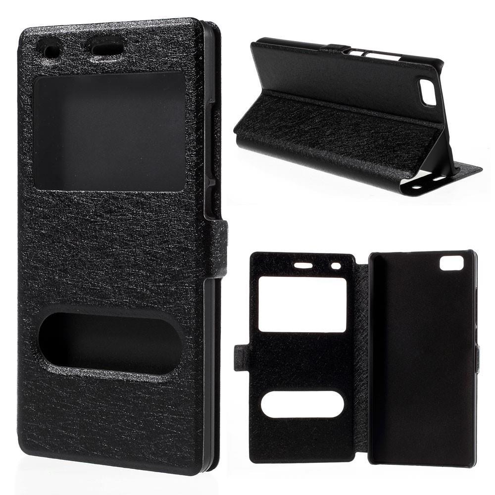 Wallet Case für Huawei P8 LITE Dual Window View Silk Book Etui