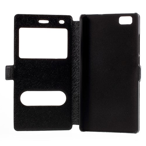 Wallet Case für Huawei P8 LITE Dual Window View Silk Book Etui