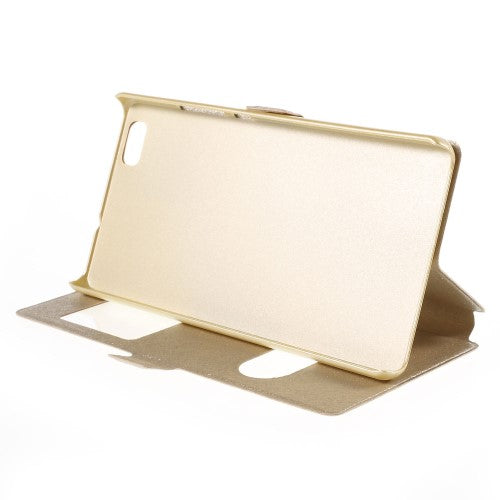 Wallet Case für Huawei P8 LITE Dual Window View Silk Book Etui
