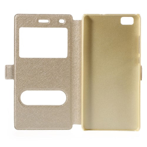 Wallet Case für Huawei P8 LITE Dual Window View Silk Book Etui