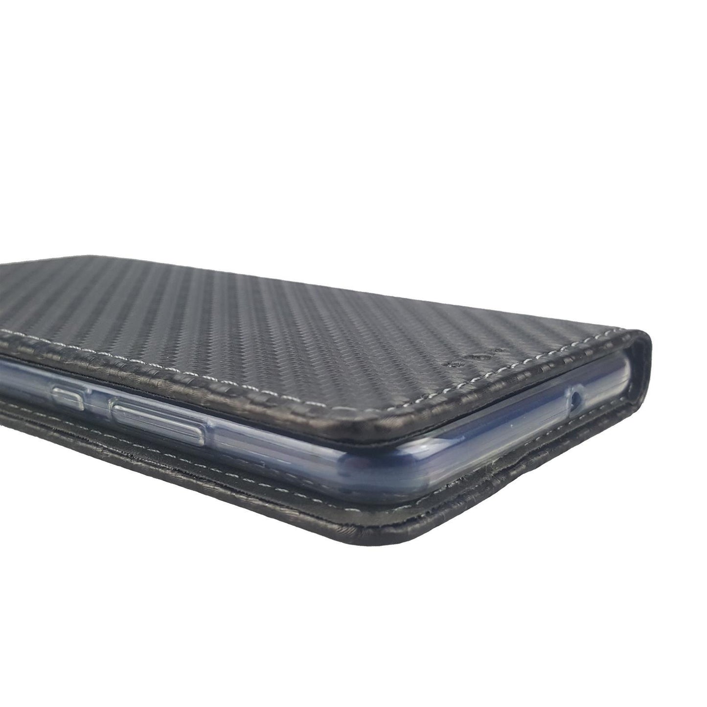 Wallet Case für Huawei P10 Carbon Fiber Optik Magnet