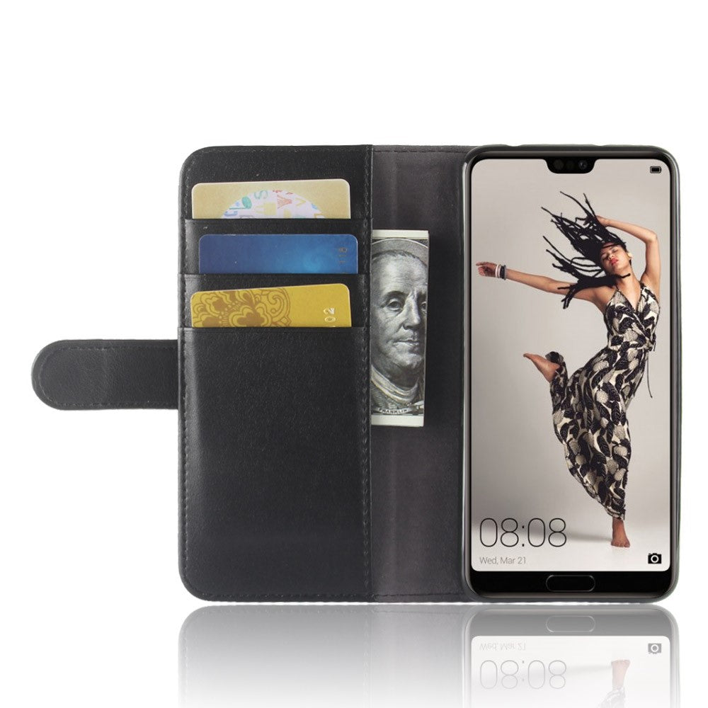 Wallet Case für Huawei P20 PRO Echt Leder Innenfach