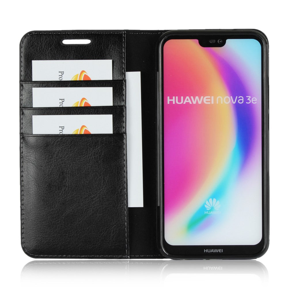 Wallet Case für Huawei P20 LITE Genuine Split Echt Leder Crazy Horse Skin