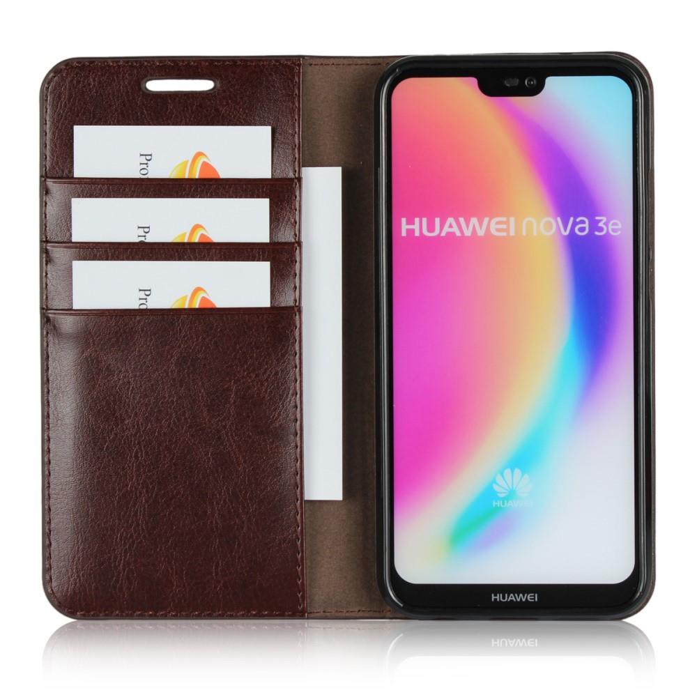 Wallet Case für Huawei P20 LITE Genuine Split Echt Leder Crazy Horse Skin