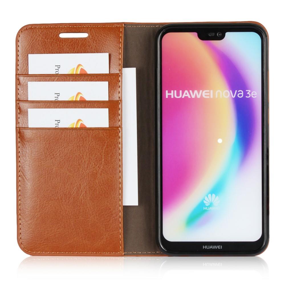 Wallet Case für Huawei P20 LITE Genuine Split Echt Leder Crazy Horse Skin