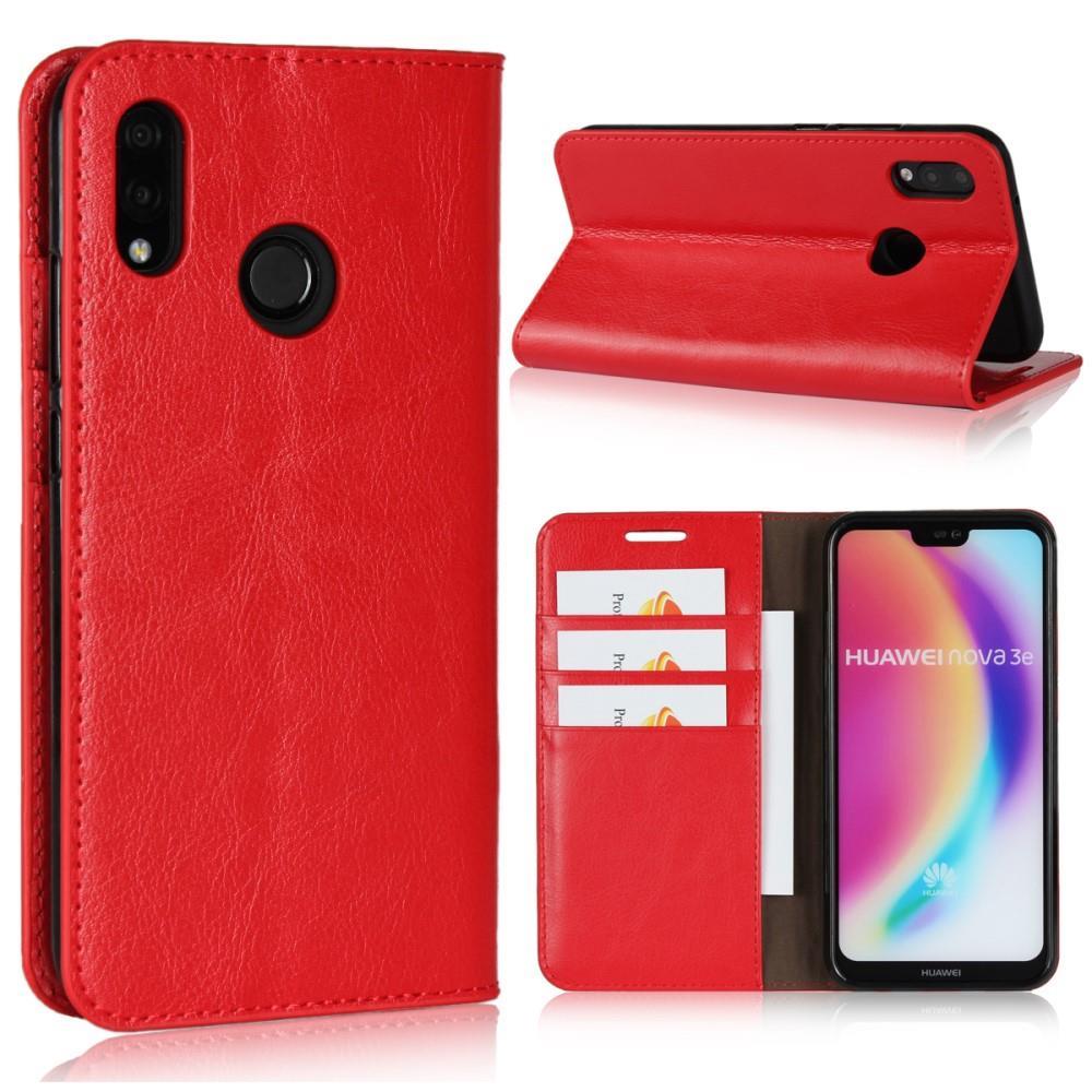 Wallet Case für Huawei P20 LITE Genuine Split Echt Leder Crazy Horse Skin