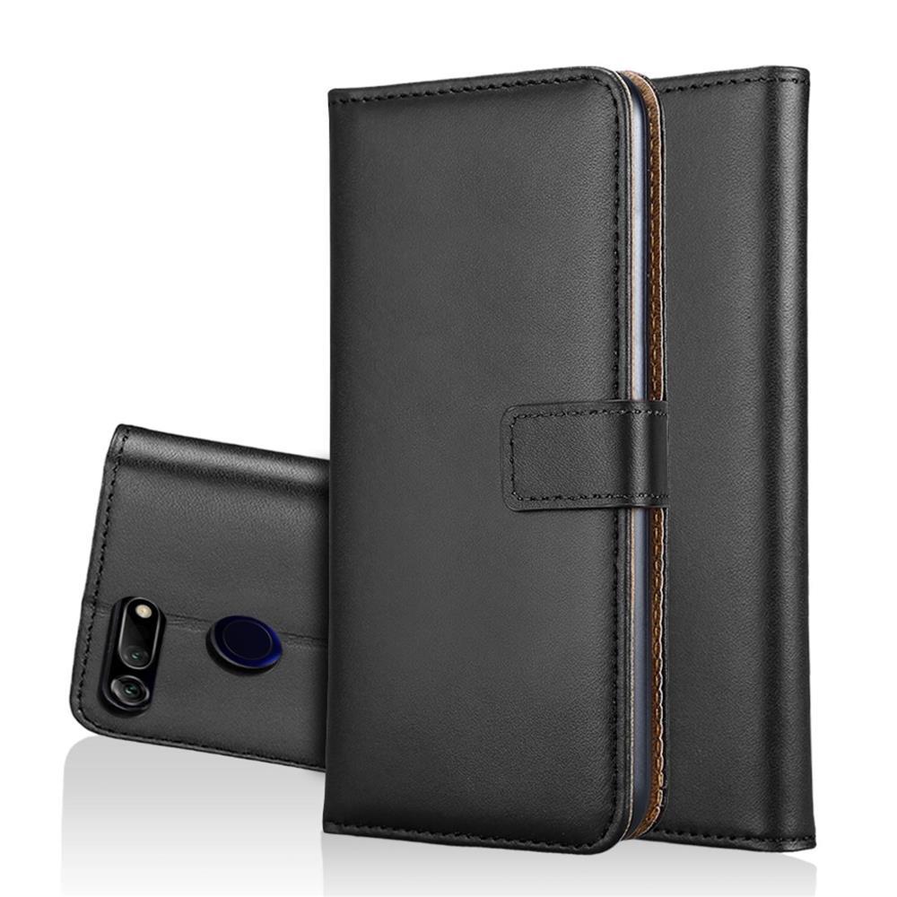 Wallet Case für Huawei Honor View 20 Genuine Split Echt Leder Tasche