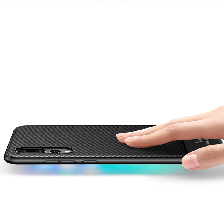 IPAKY TPU Case für Huawei P20 LITE Carbon Fiber Muster