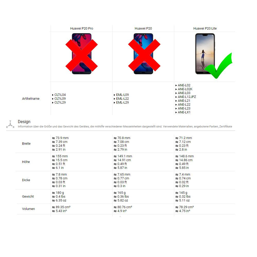 MSVII Hard Case für Huawei P20 LITE ultradünne PC Handyhülle