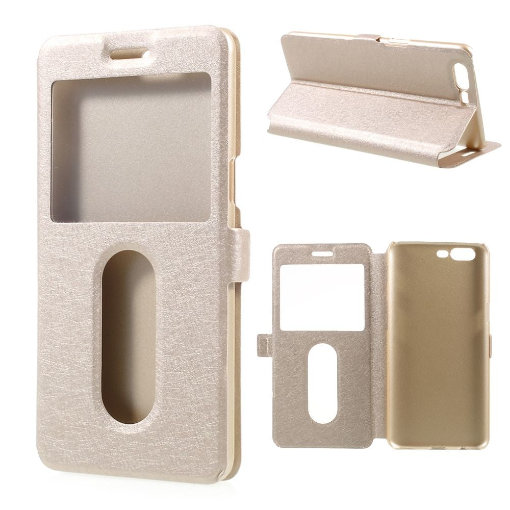 Wallet Case für OnePlus 5 Dual Window View Silk Book Etui